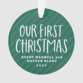 Nos premiers bébés jumeaux de Noël photo rayée ver (devant)