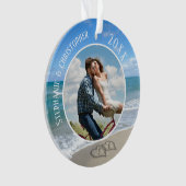 Nos premiers Coeurs de plage de Noël Couples Photo (devant)