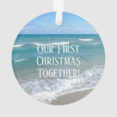 Nos premiers Coeurs de plage de Noël Couples Photo (dos)