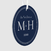 Nos premiers mariés de Noël Monogram Navy Blue (devant)