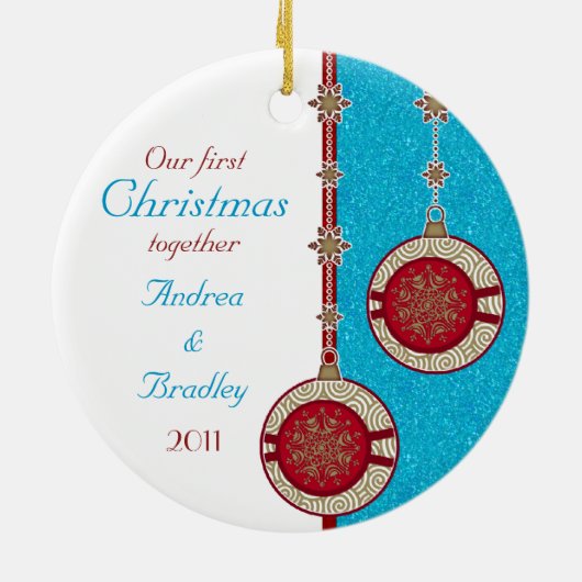 Nos premiers Noël ensemble Photo Noël Ornement (Dos)
