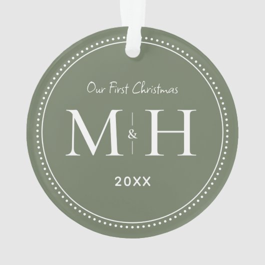 Nos premiers noël nouveaux mariés Monogram Sage Gr (dos)