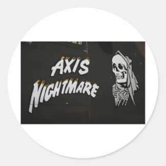 Nose Art "AXIS NIGHTMARE" Bomber Ronde Sticker