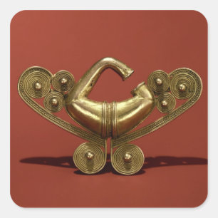 Nose Ornament, Tairona Culture Vierkante Sticker