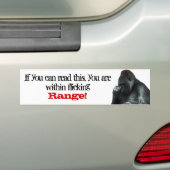 Nose Picking Gorilla Bumpersticker (Op auto)