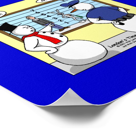 Noseless Snowman Bunny Suspect Funny Poster (Hoek)