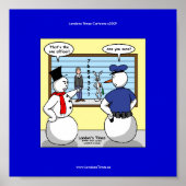 Noseless Snowman Bunny Suspect Funny Poster (Voorkant)