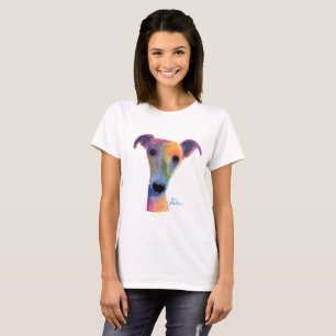Nosey Dog Whippet Greyhound "PANSY"-dames T-Shirt