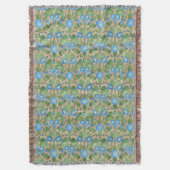 Nostalge Blue Morning Glory Throw Blanket Deken (Voorkant Verticaal)