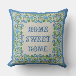 Nostalgic Blue Morning Glory Pillow of Cushion Kussen