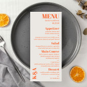 Nostalgic Charm Retro Menu Mariage