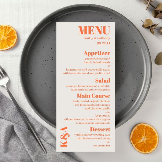 Nostalgic Charm Retro Menu Mariage