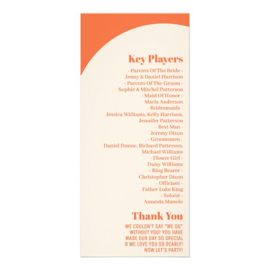 Nostalgic Charm Retro Wedding Programme (Dos)