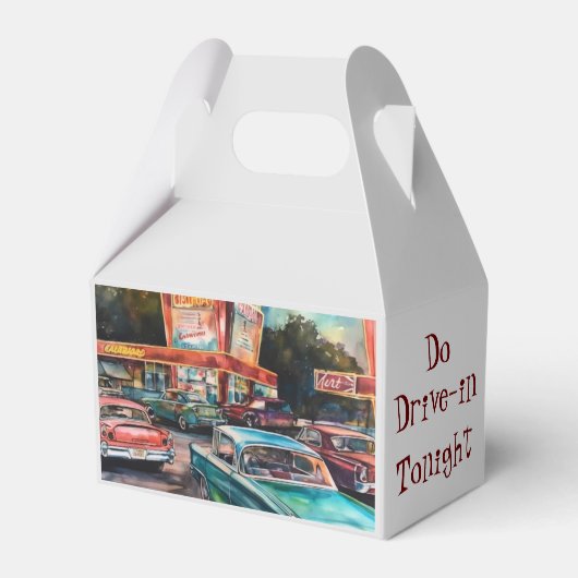 Nostalgic Era Drive-in Grafische Print Bedankdoosjes (Voorkant Zijde)