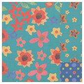 Nostalgic Faux Patchwork Pattern Fabric Stof (Close Up)