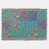 Nostalgic Faux Patchwork Pattern Throw Blanket Deken (Voorkant)