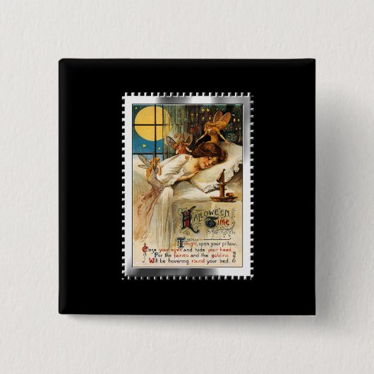 Nostalgic Halloween Slumber Goblins and Fairies Vierkante Button 5,1 Cm (Voorkant)