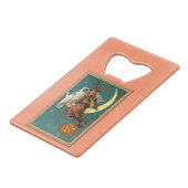Nostalgic Happy Halloween Witch & Owl Kredietkaart Flessenopener (Voorkant Gekanteld)