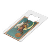 Nostalgic Happy Halloween Witch & Owl Kredietkaart Flessenopener (Achterkant Gekanteld)