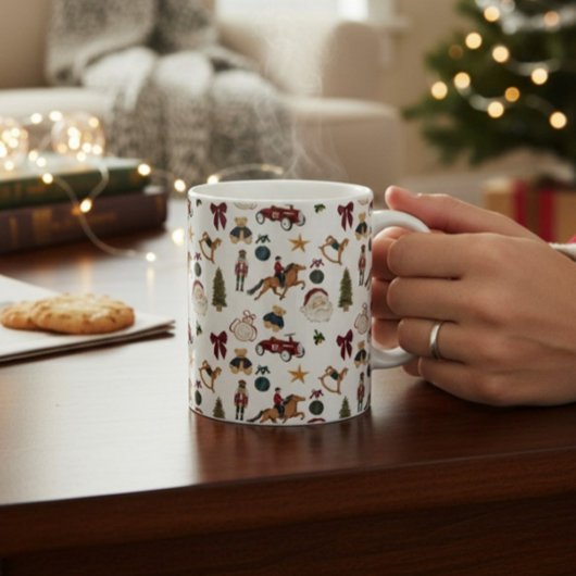 Nostalgic Holiday Toys Watercolor Mug