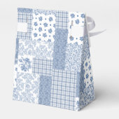 Nostalgic Indigo Faux Patchwork Tent Favor Box Bedankdoosjes (Achterkant)