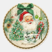 Nostalgic Kitschmas  Ronde Sticker (Voorkant)