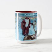 Nostalgic Painted Santa and Reindeer 15 oz. Mug (Devant droit)
