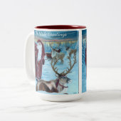 Nostalgic Painted Santa and Reindeer 15 oz. Mug (Devant gauche)