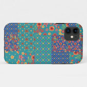 Nostalgic Prints Faux Patchwork iPhone 5/5s Coque (Dos (Horizontal))