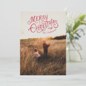 Nostalgie festive Joyeux Carte photo de Noël (Debout devant)