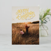 Nostalgie festive Joyeux Noël Photo Carte Foil (Debout devant)