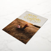 Nostalgie festive Joyeux Noël Photo Carte Foil (Rotation)