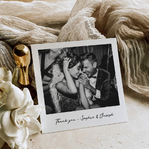 Nostalgie Instant foto-uitstraling bruiloft Bedankkaart
