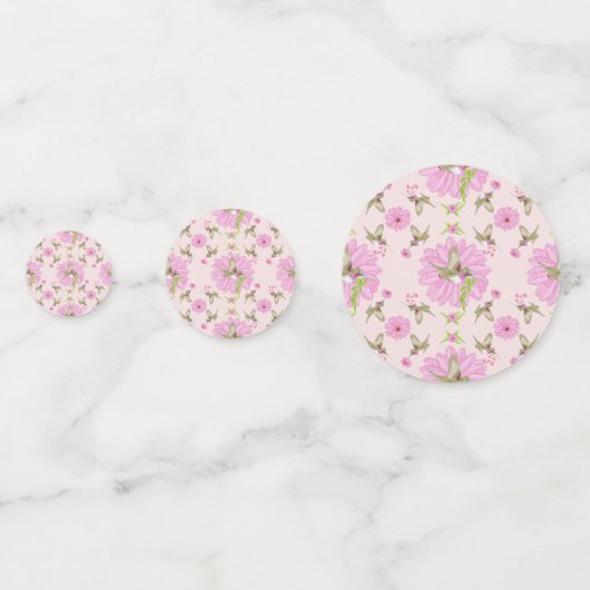 Nostalgie rose et vert Confetti de table florale (Derrière)