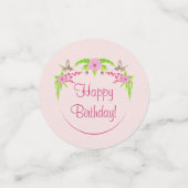 Nostalgie rose et vert Confetti de table florale (Petit recto)