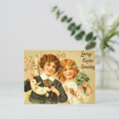 Nostalgique antique de carte postale de lapins (Debout devant)