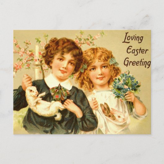 Nostalgique antique de carte postale de lapins (Devant)