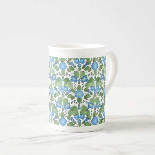 Nostalgique Blue Morning Glory Bone China Mug (Devant droit)