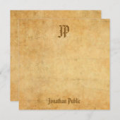 Nostalgique Calligraphié Monogramme Vintage Modèle (Devant / Derrière)