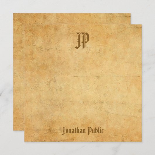 Nostalgique Calligraphié Monogramme Vintage Modèle (Devant / Derrière)