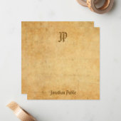 Nostalgique Calligraphié Monogramme Vintage Modèle (Devant/Arrière en situation)