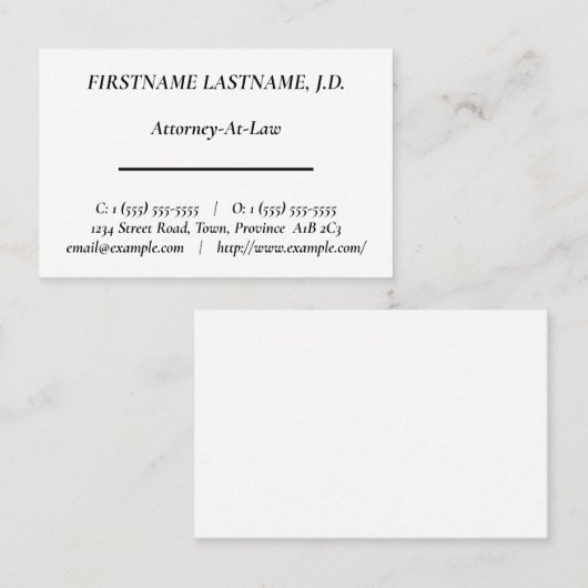 Nostalgique, Carte de visite à l'ancienne (Devant / Derrière)