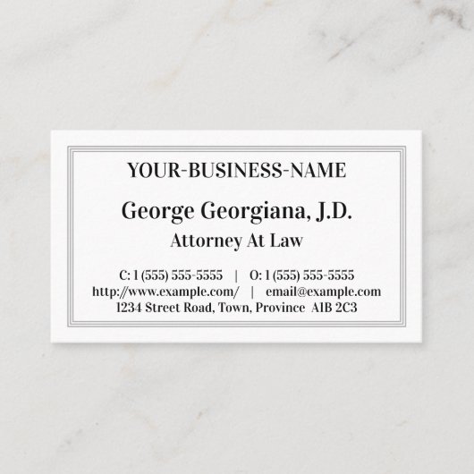 Nostalgique, Carte de visite professionnel (Devant)