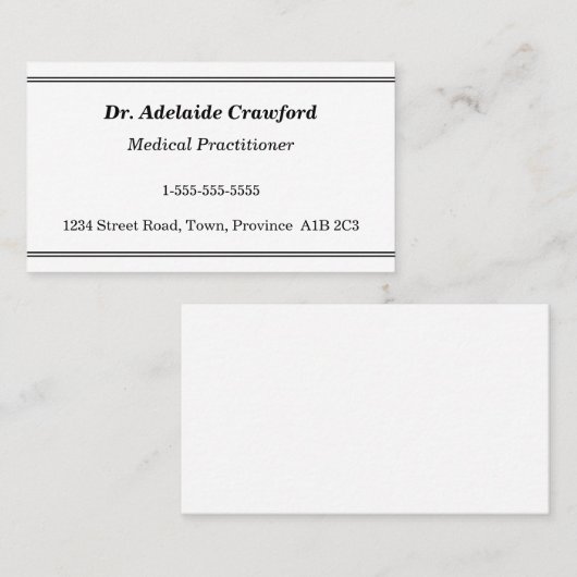 Nostalgique, Carte de visite professionnel de la s (Devant / Derrière)