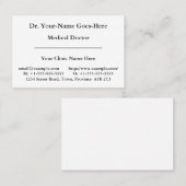 Nostalgique, Carte de visite spécialiste en soins (Devant / Derrière)