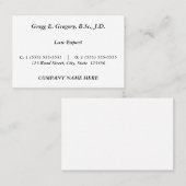 Nostalgique, Carte de visite Vintage (Devant / Derrière)