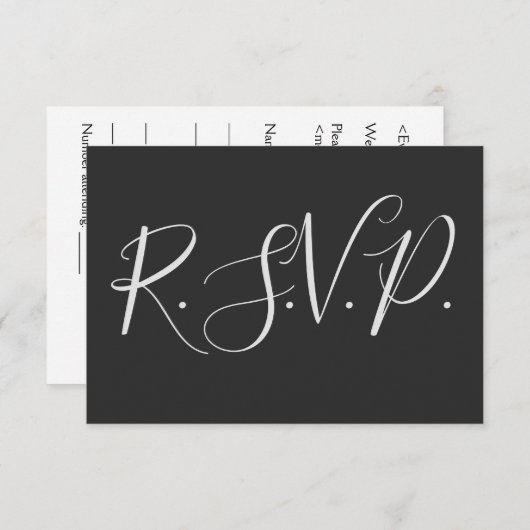 Nostalgique, classique "R.S.V.P." Carte (Devant / Derrière)