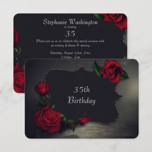 Nostalgique Gothique Amour Anniversaire Invitation (Devant / Derrière)