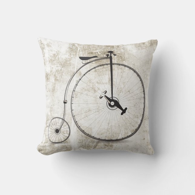 Nostalgique grand vélo coussin pour décor maison (Recto)