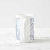 Nostalgique Indigo Faux Patchwork Bone China Mug (Dos)